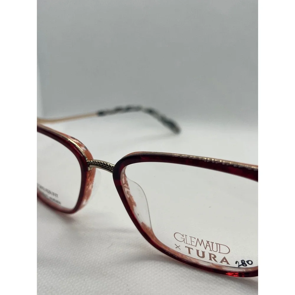 Glemaud‎ x Tura Designer Eyeglasses Frames Burgundy Gold Unique